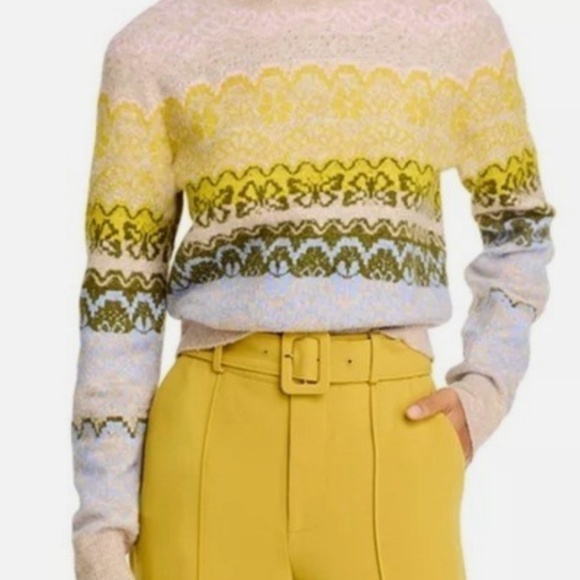 Cinq à Sept Women's Lace Fair Isle Pullover Size M - Picture 8 of 10